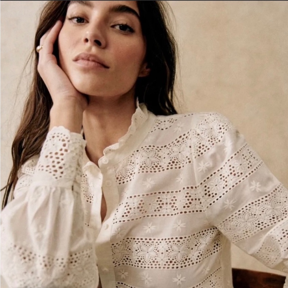 Sézane Cassey Shirt in White *WORN ONCE*
